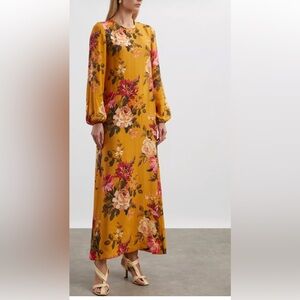 Liberty Floral Long Sleeve Dress - Yellow and Pink